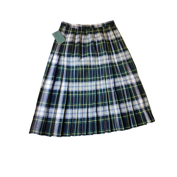 Quissett Cove Tartan Pleated Midi Kilt Mens 16 Wool Green Cosplay Plaid Wrap - Picture 3 of 6